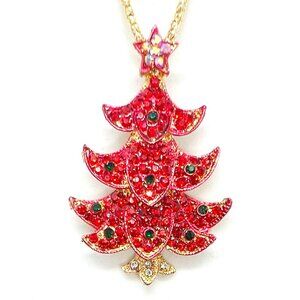 Red & Green Christmas TREE Pendant Necklace